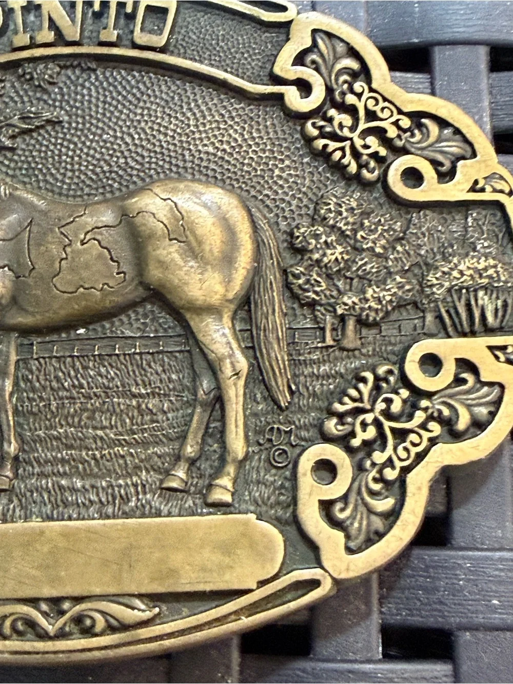 Vintage Award Design Medals Pinto Horse Solid Brass Belt Buckle First Edition